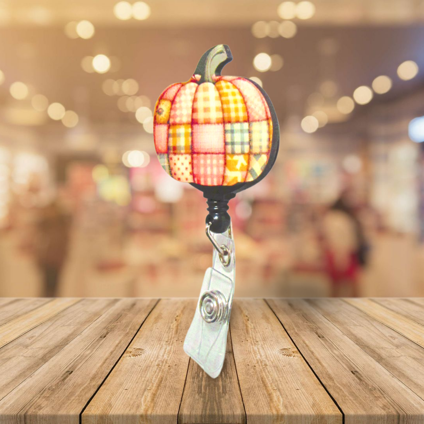 Pumpkin Shaped Sublimated Badge Reel