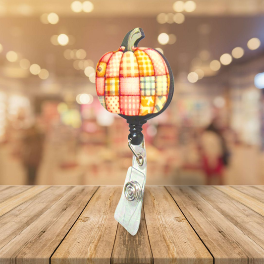 Pumpkin Shaped Sublimated Badge Reel