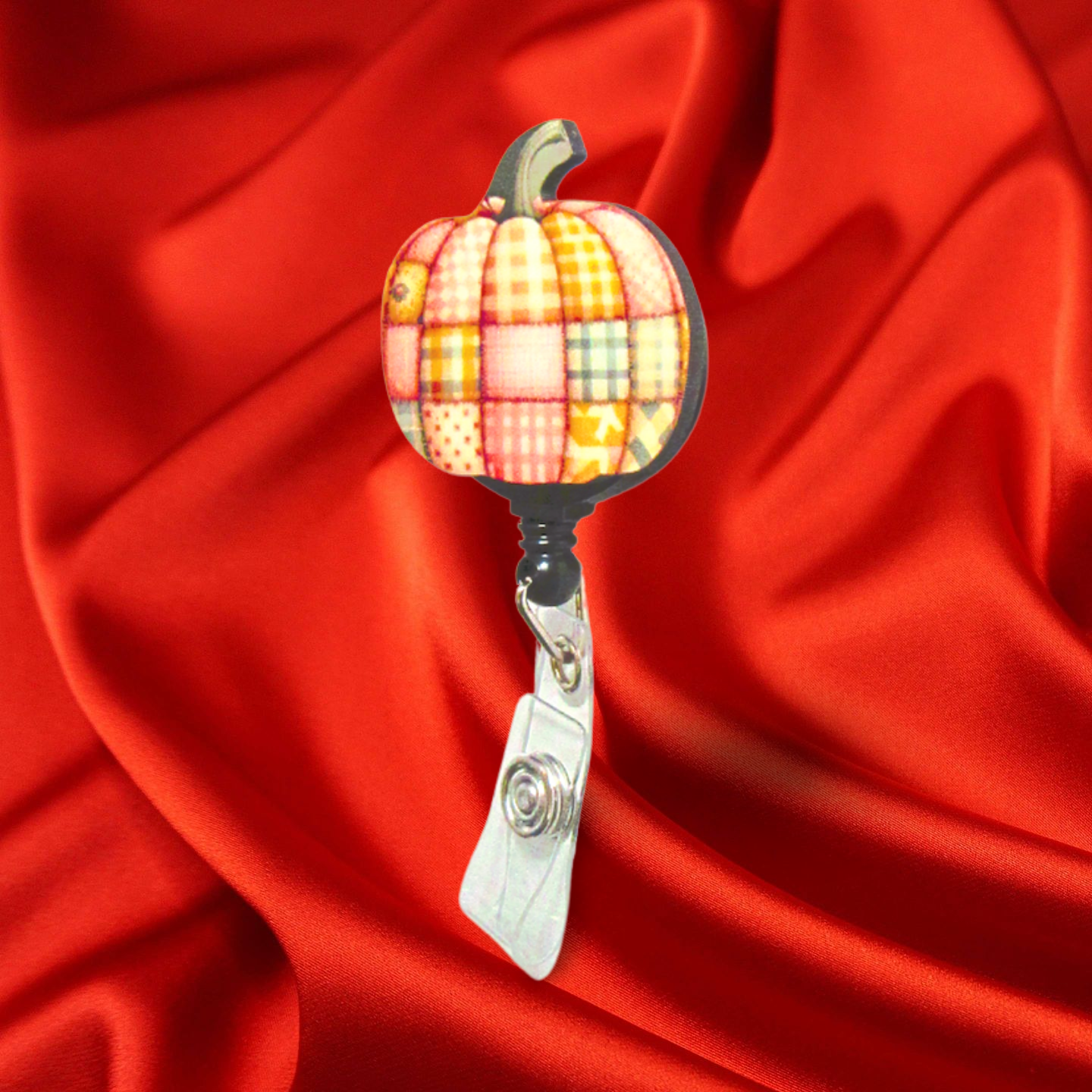 Pumpkin Shaped Sublimated Badge Reel