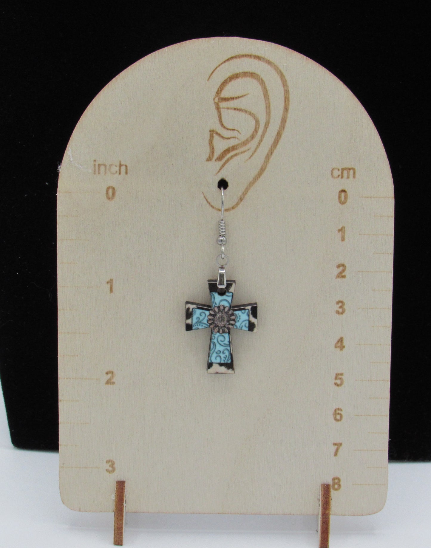 Cross Shaped Sublimated Earrings 1 inch