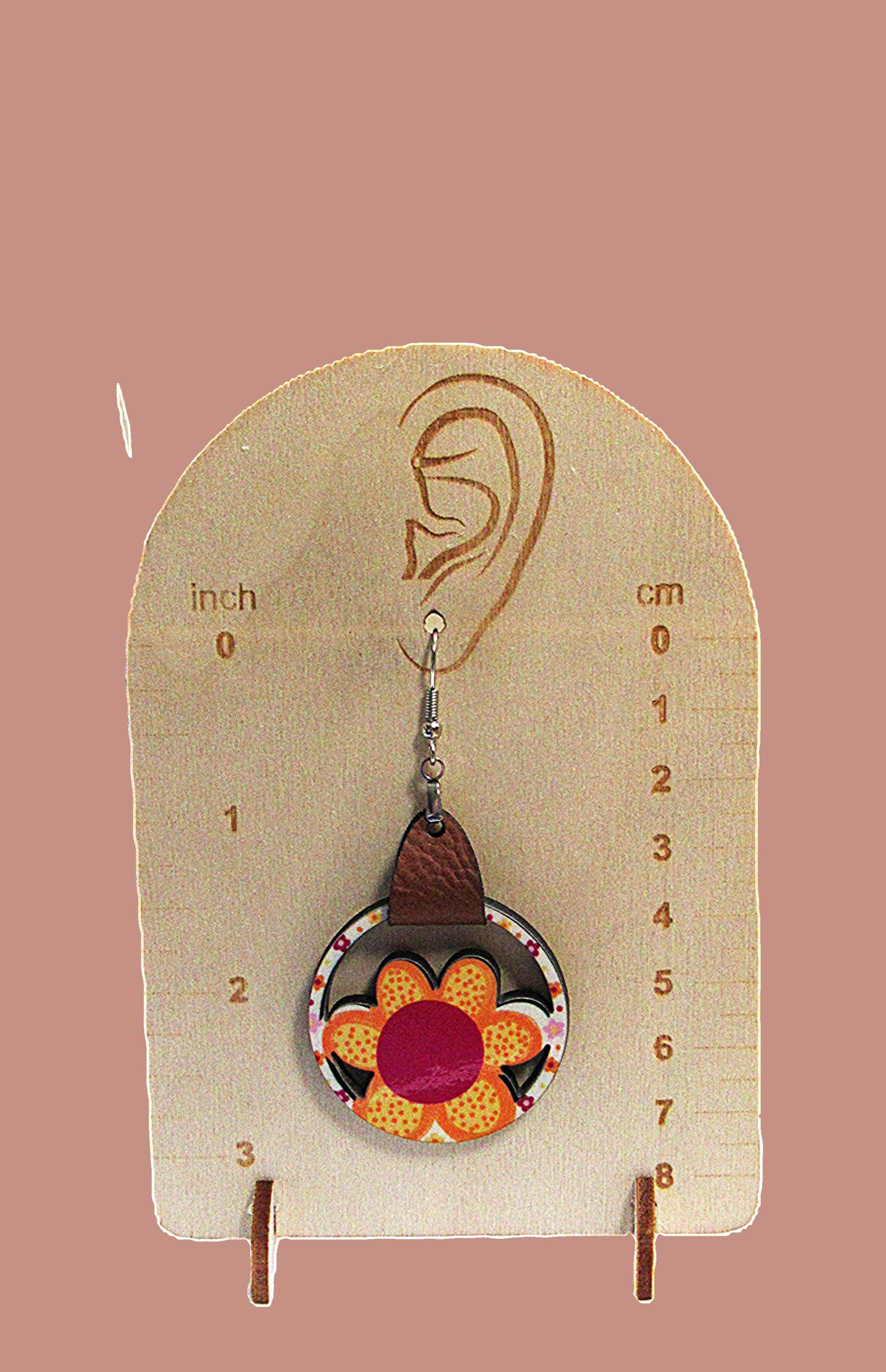 Faux Leather Flower Sublimated Earrings