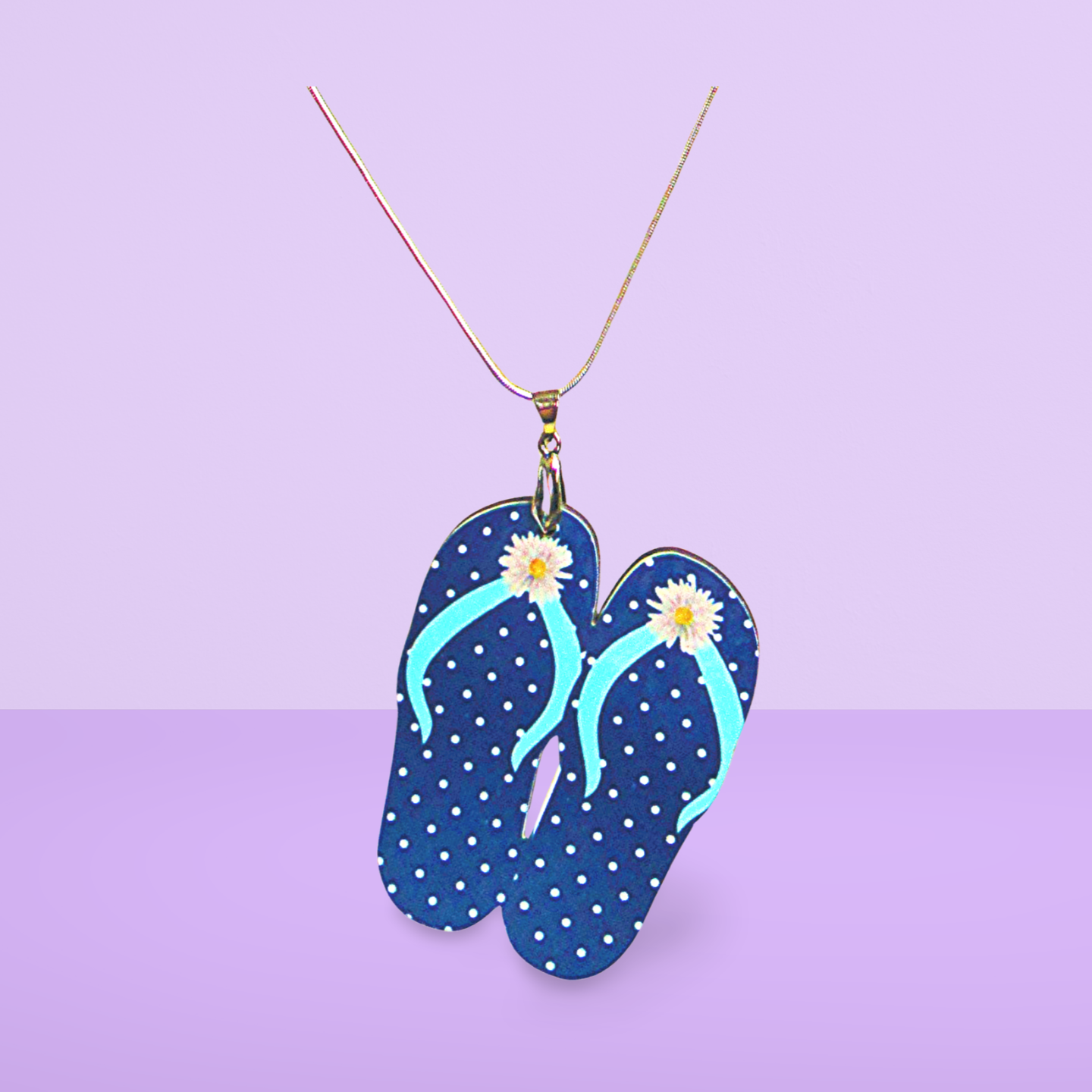 Flip Flop Shaped Sublimated Necklace