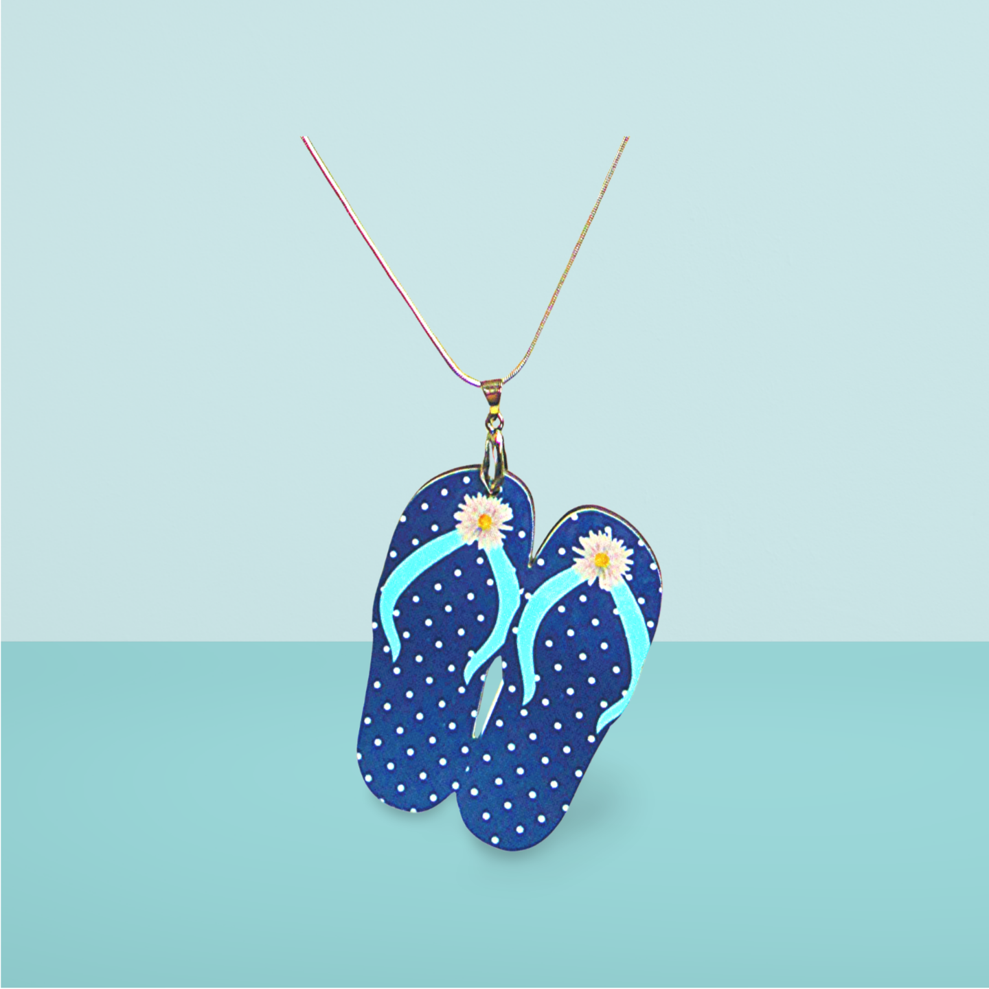 Flip Flop Shaped Sublimated Necklace