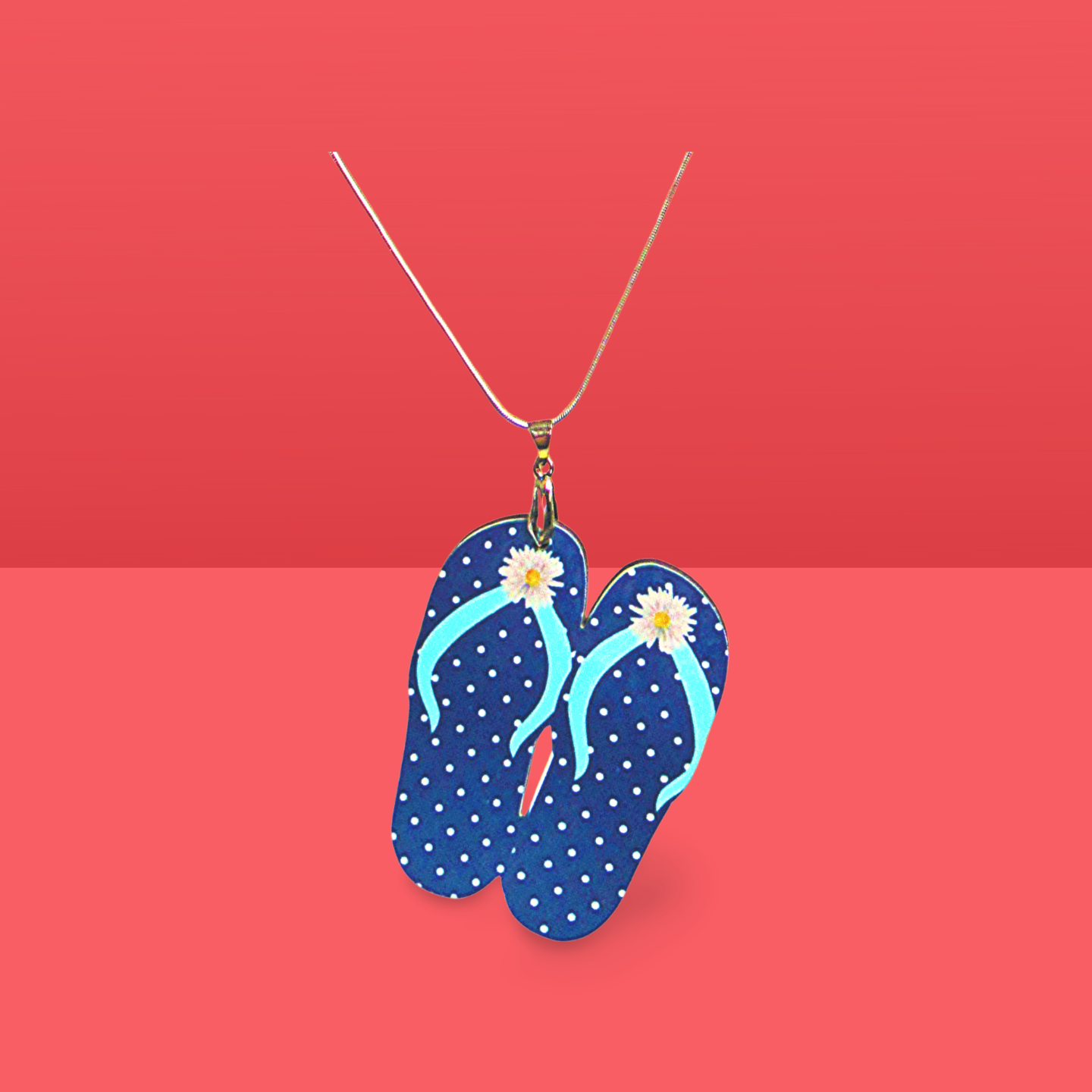Flip Flop Shaped Sublimated Necklace