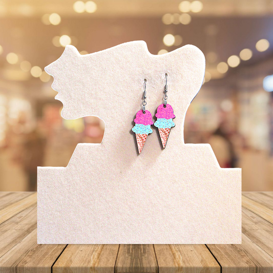 Ice Cream Shaped Sublimated Earrings