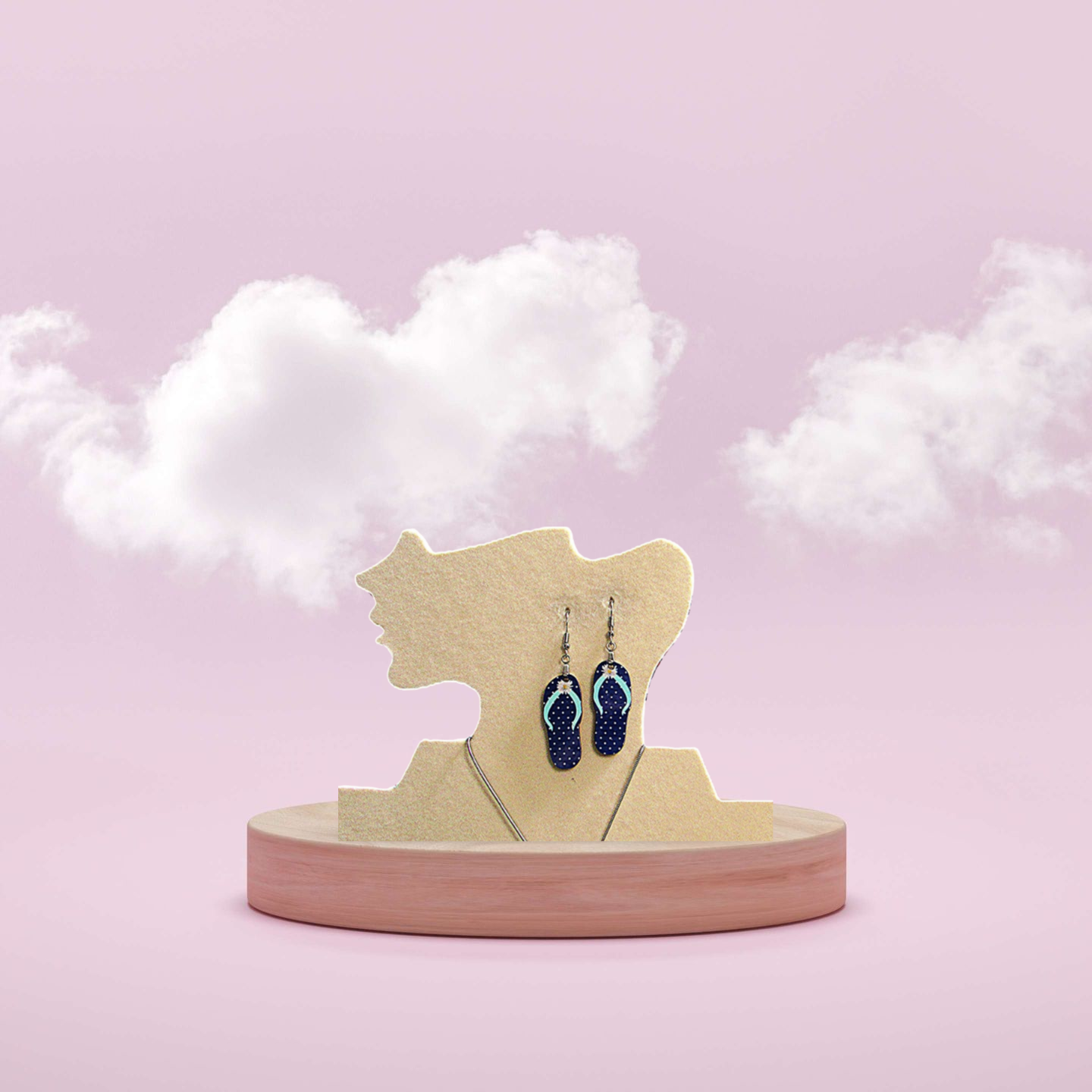 Flip Flop Shaped Sublimated Earrings