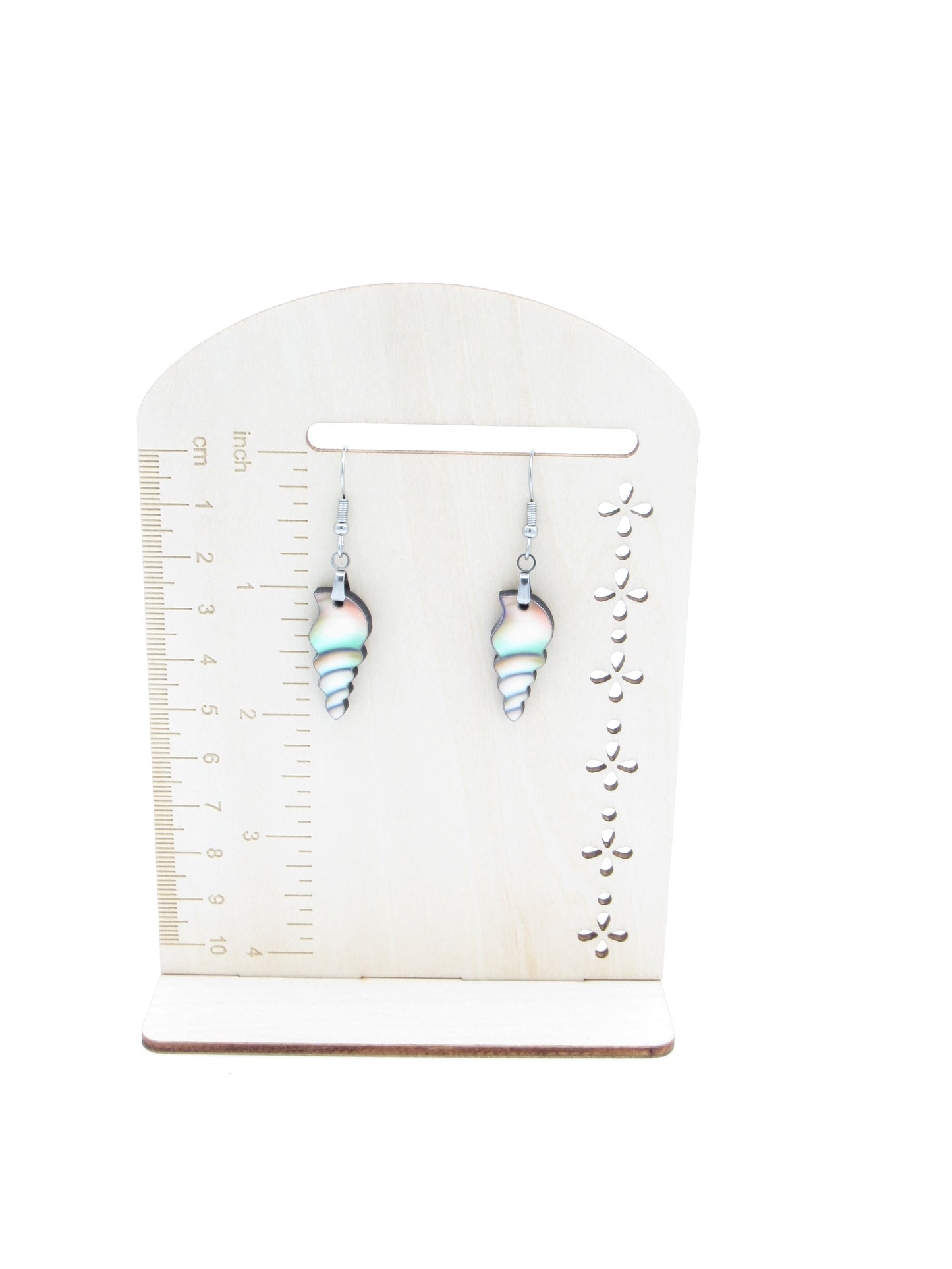 Sea Shell Sublimation Earrings | Lightweight MDF Dangle Earrings | Stainless Steel Hypoallergenic Coastal Jewelry