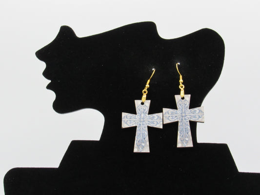 Cross Shaped Sublimated Earrings 1.5 inches