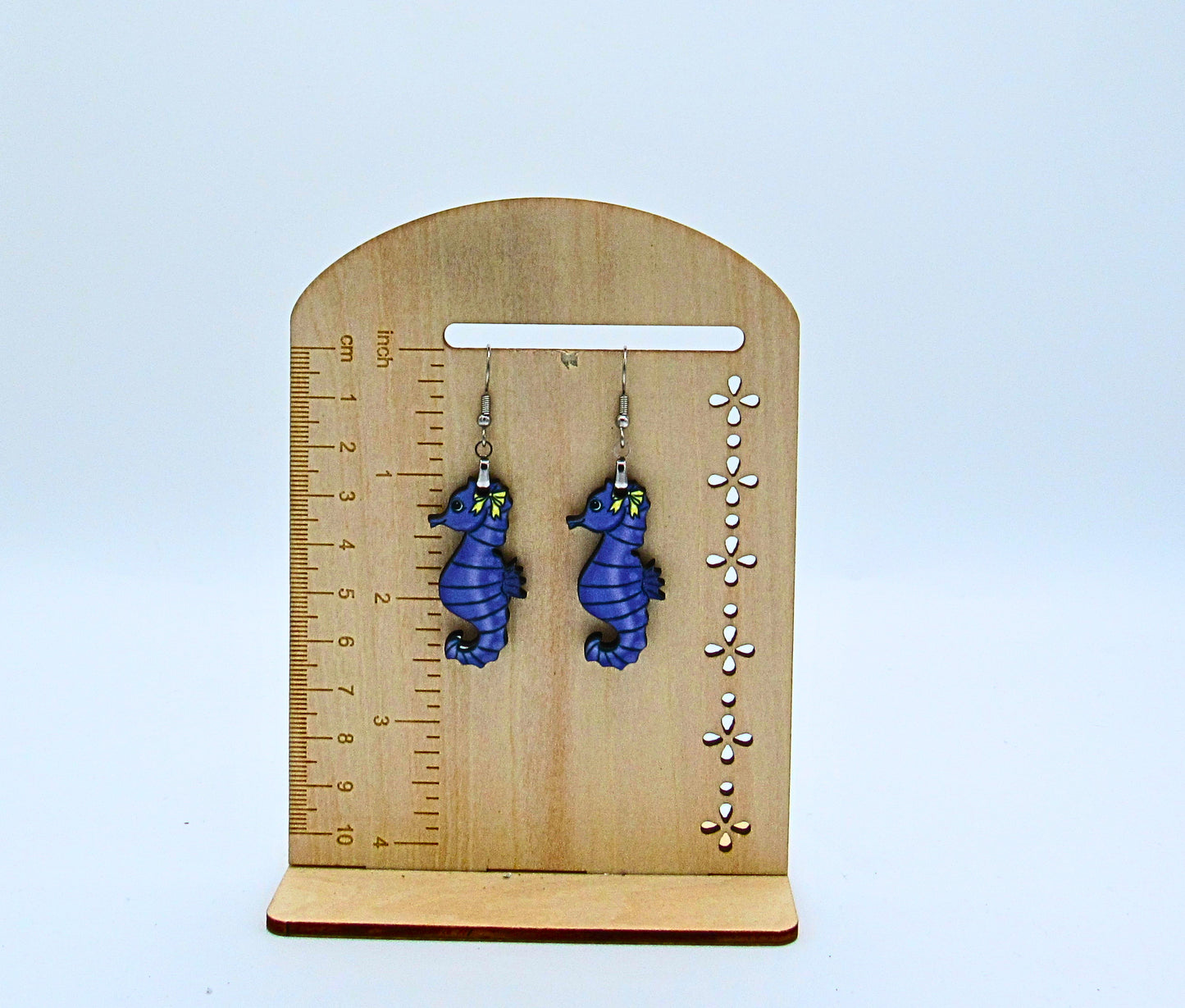 MDF-Seahorse Shaped Sublimated Earrings 1.5 inch
