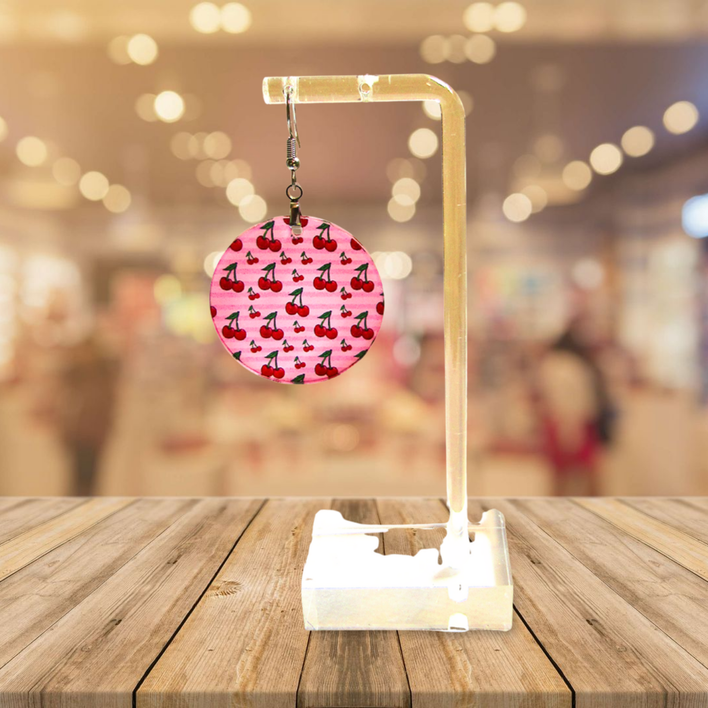 Acrylic Round Shaped Sublimated Earrings