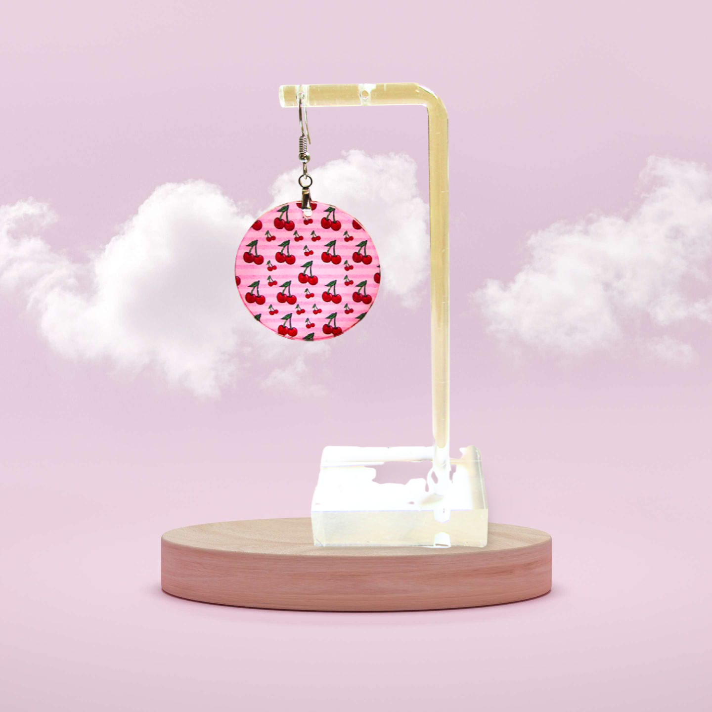 Acrylic Round Shaped Sublimated Earrings