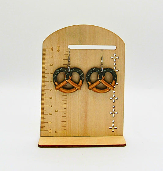 Pretzel Shaped MDF Sublimated Earrings 1.5 inch Dipped
