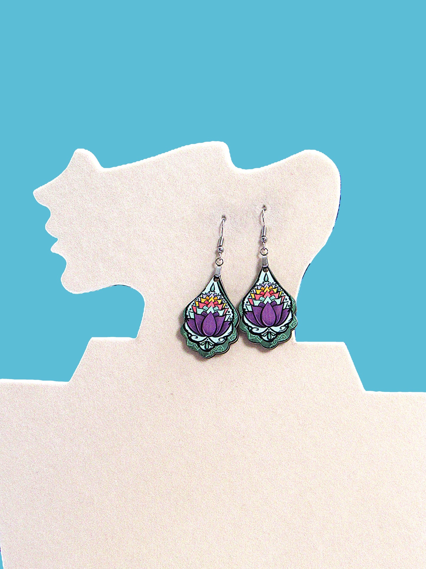 Fancy Teardrop Shaped Sublimated Earrings