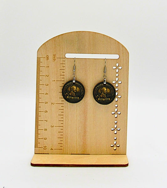 MDF-Round Shaped Sublimated 1 inch Earrings Penny