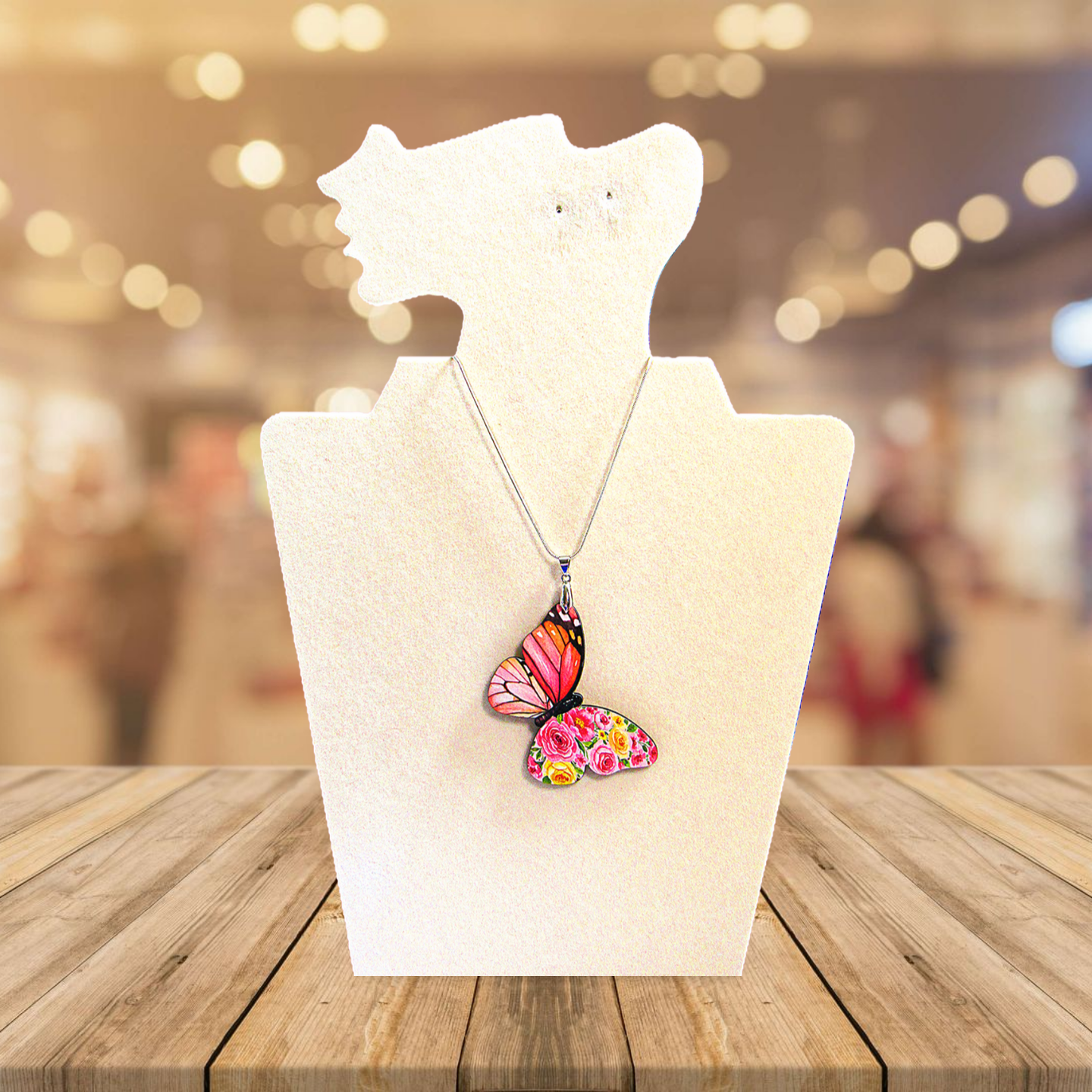 Butterfly Shaped Sublimated Necklace
