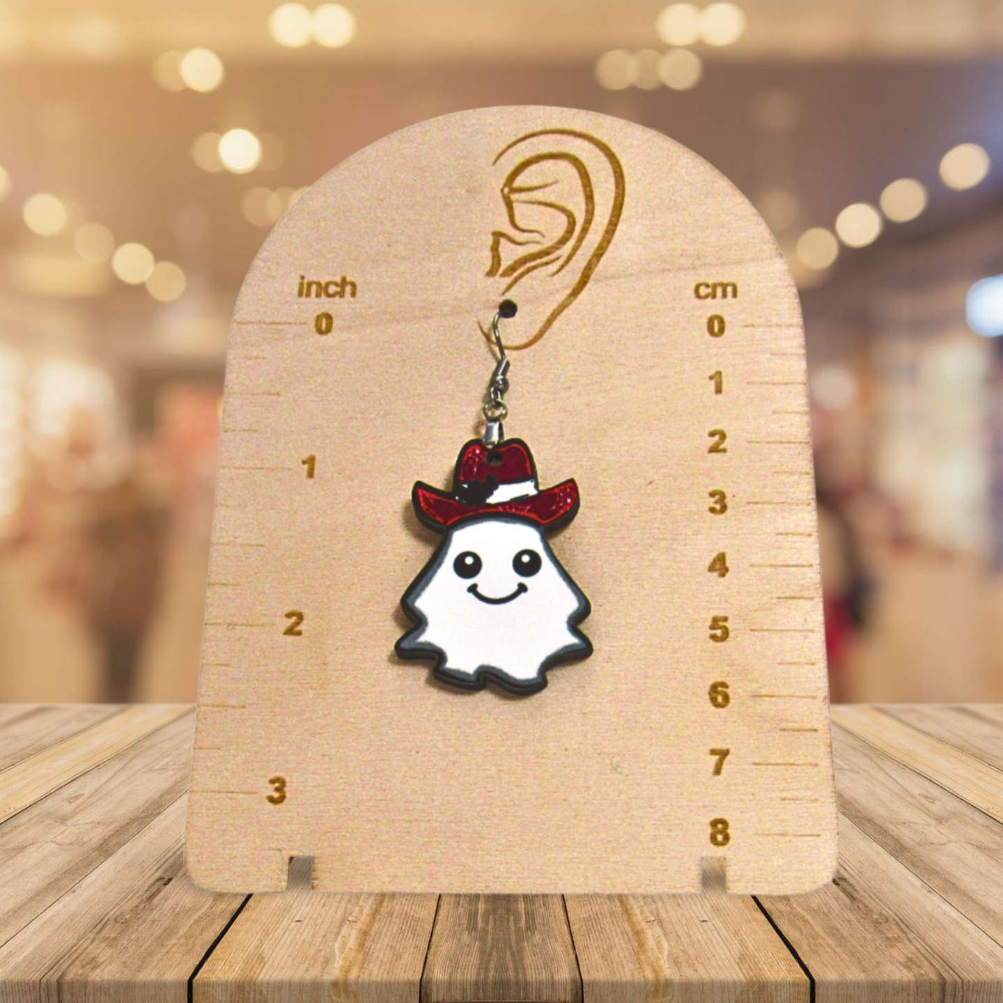 Ghost Couple Shaped Sublimated Earrings