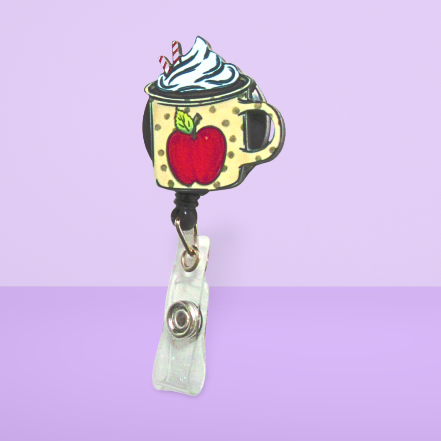 Latte Mug Shaped Sublimated Badge Reel