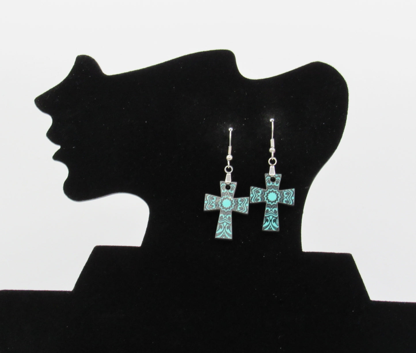Cross Shaped Sublimated Earrings 1 inch