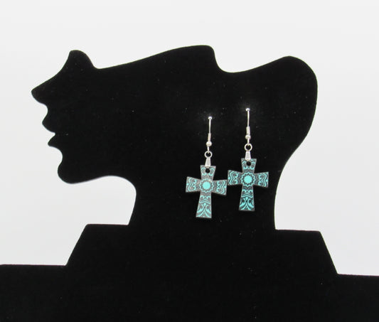 Cross Shaped Sublimated Earrings 1 inch