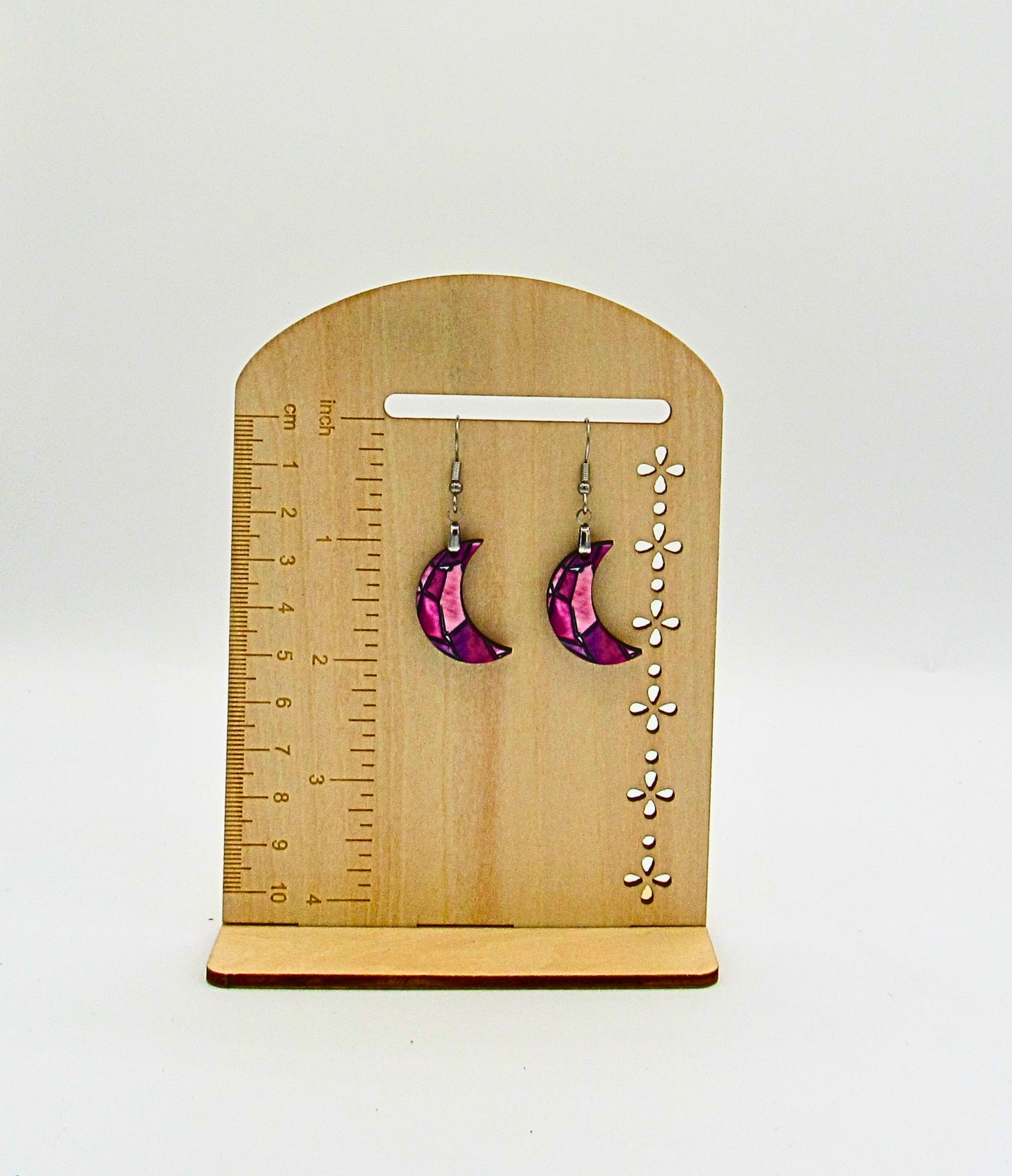 MDF-Moon Shaped Sublimated Earrings 1 inch