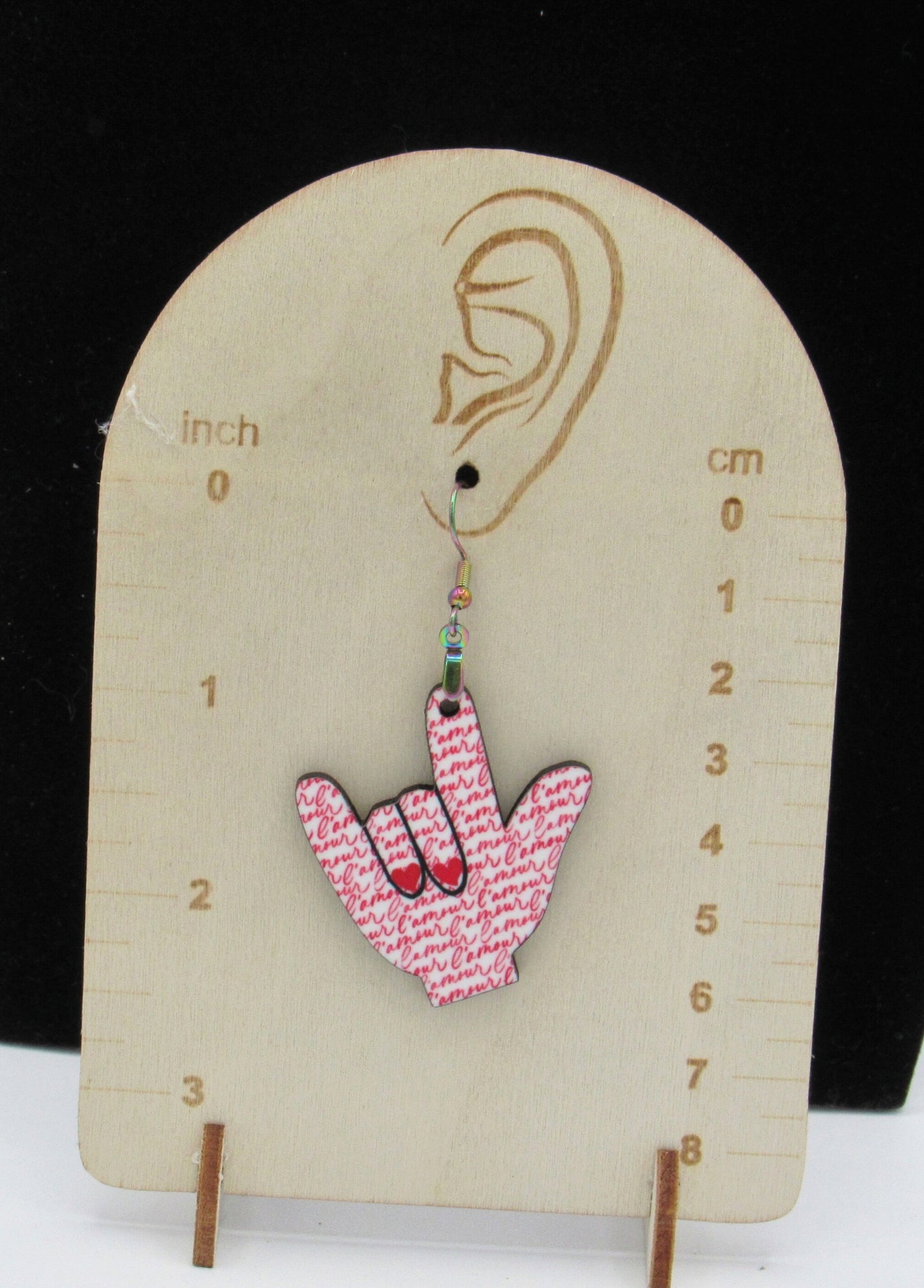 ASL Shaped Sublimated Earring