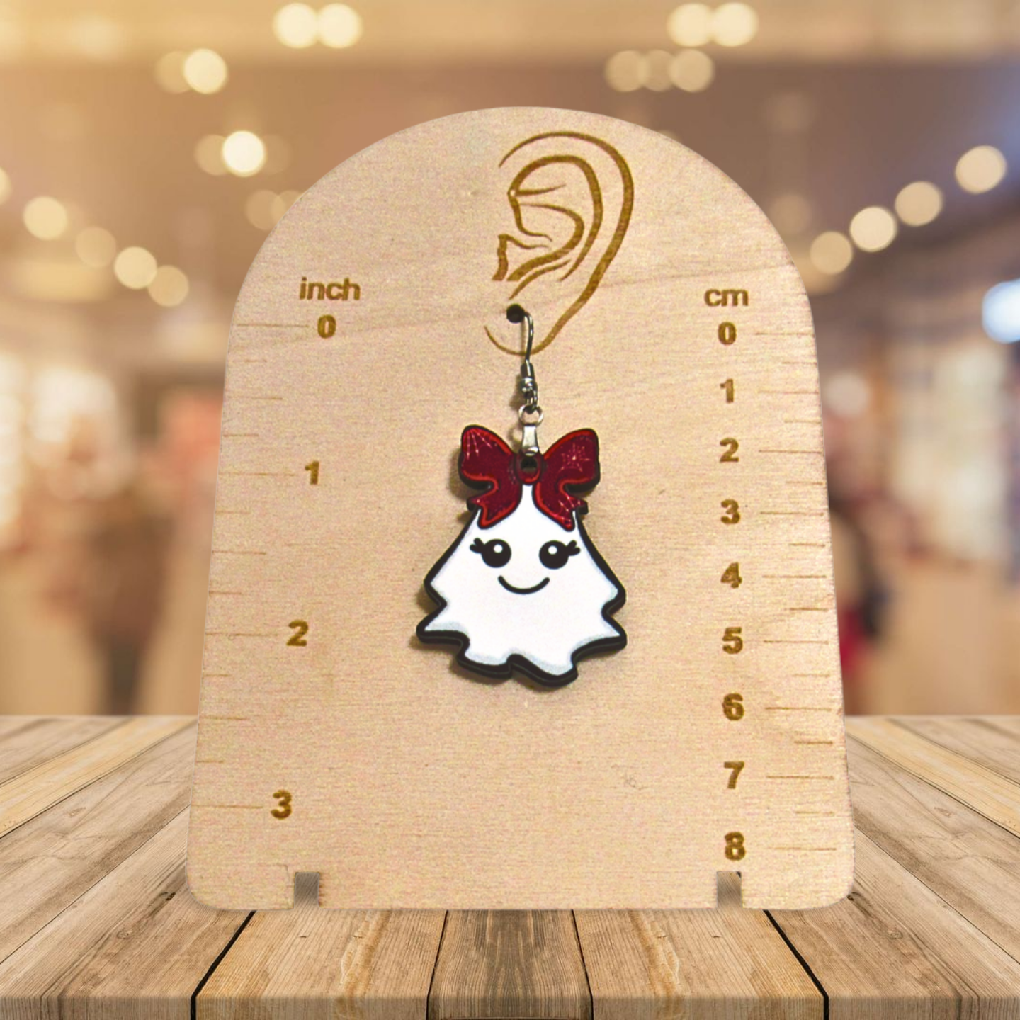 Ghost Couple Shaped Sublimated Earrings