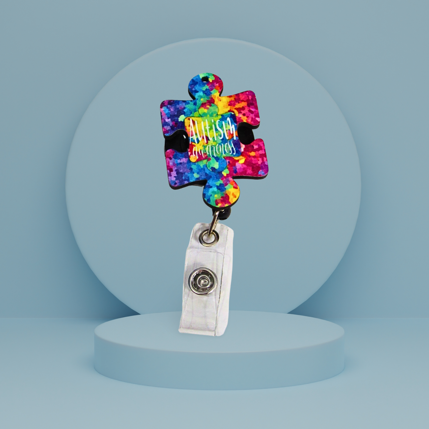 Puzzle Piece Shaped Sublimated Badge Reel