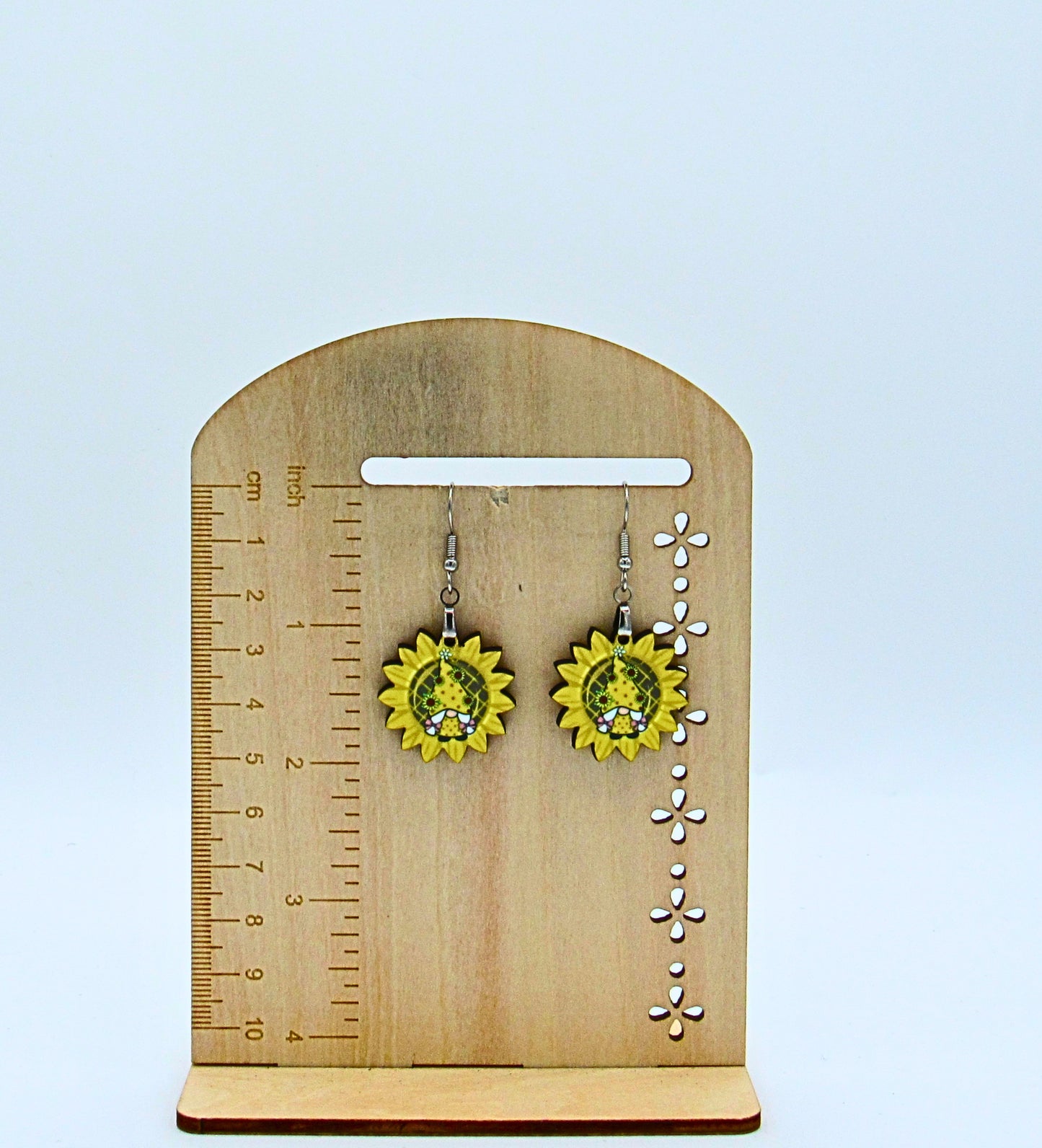 MDF-Sunflower Shaped Sublimated Earrings 1 inch