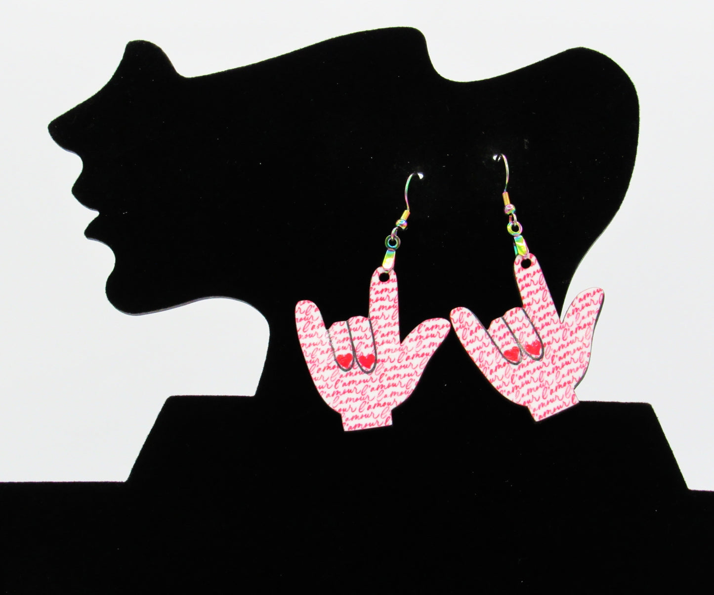 ASL Shaped Sublimated Earring