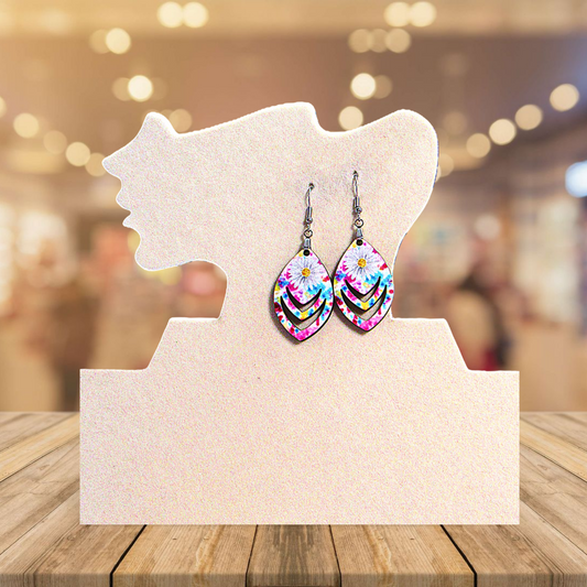 Open Teardrop Shaped Sublimated Earrings 1.5 inch