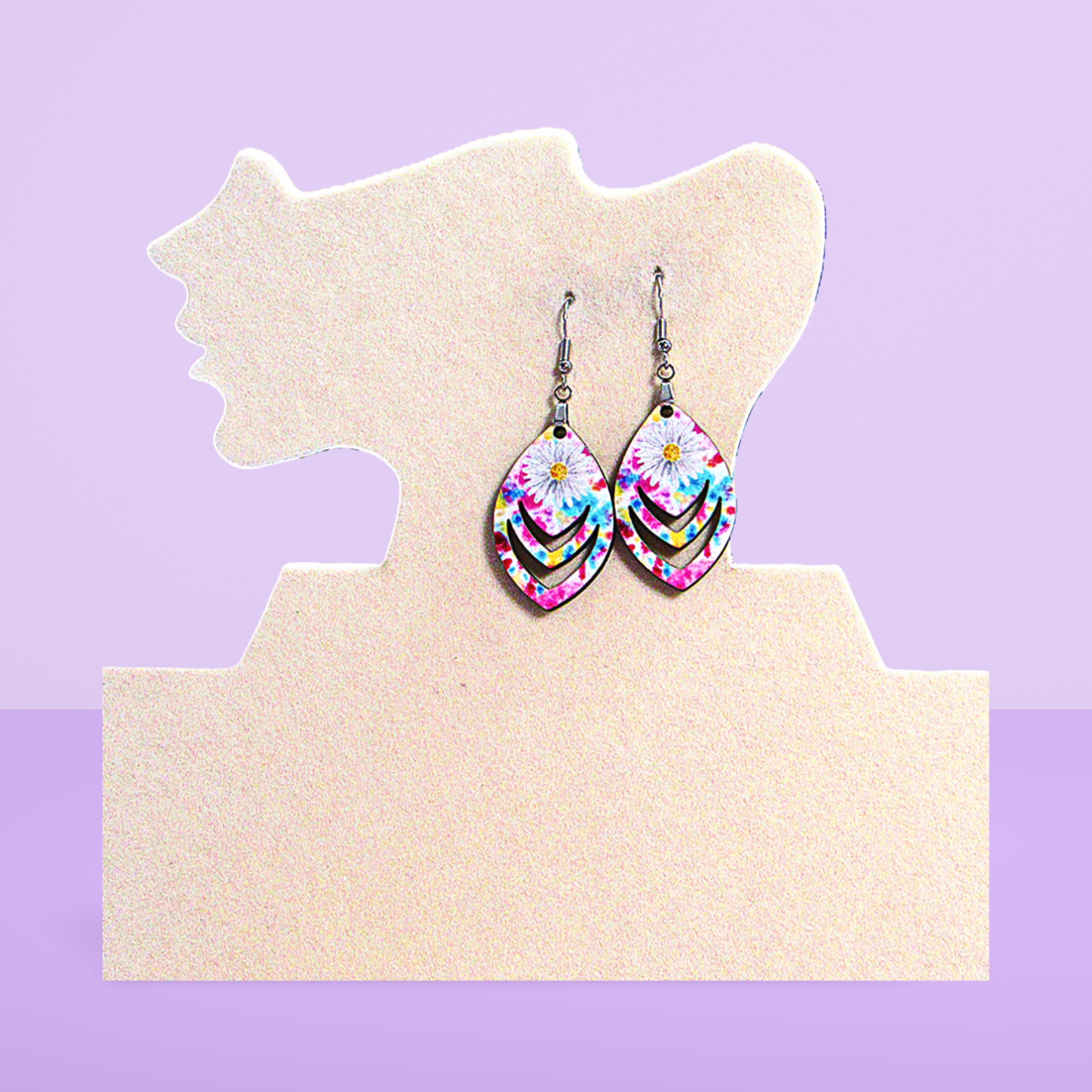Open Teardrop Shaped Sublimated Earrings 1.5 inch