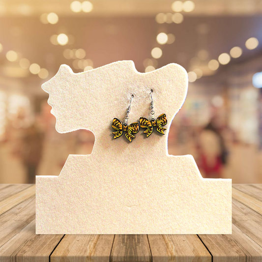 Bow Shaped Sublimated Earrings 1 inch