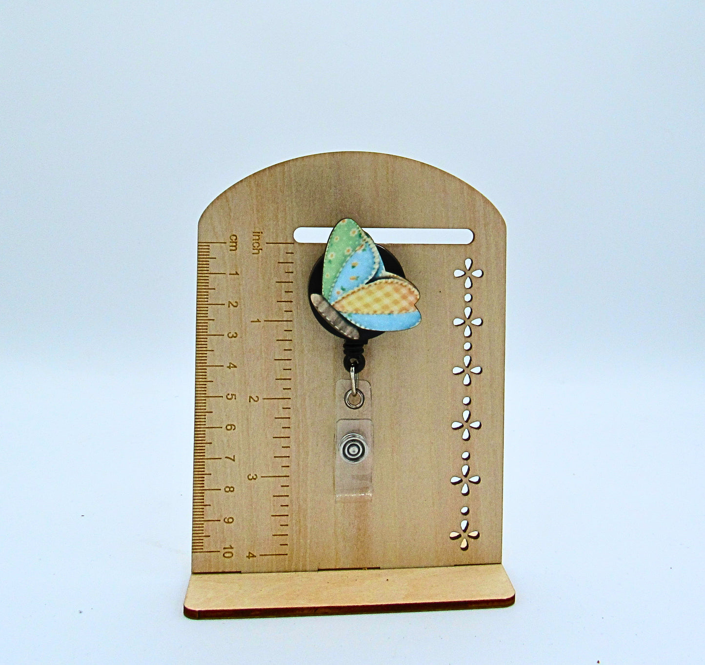 MDF-Butterfly Shaped Sublimated Badge Reel Patchwork