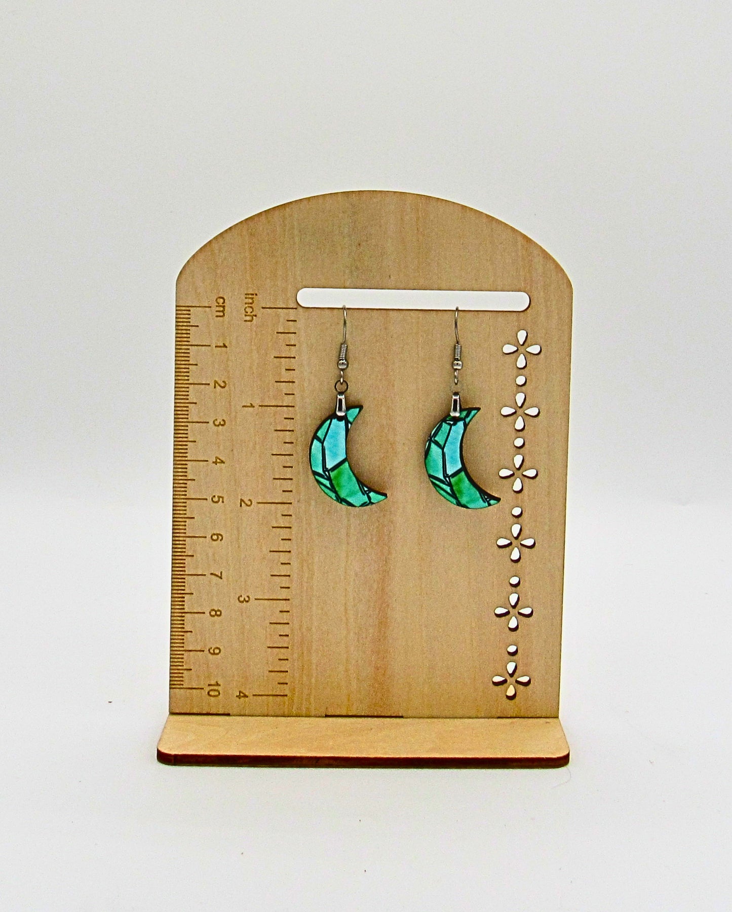 MDF-Moon Shaped Sublimated Earrings 1 inch