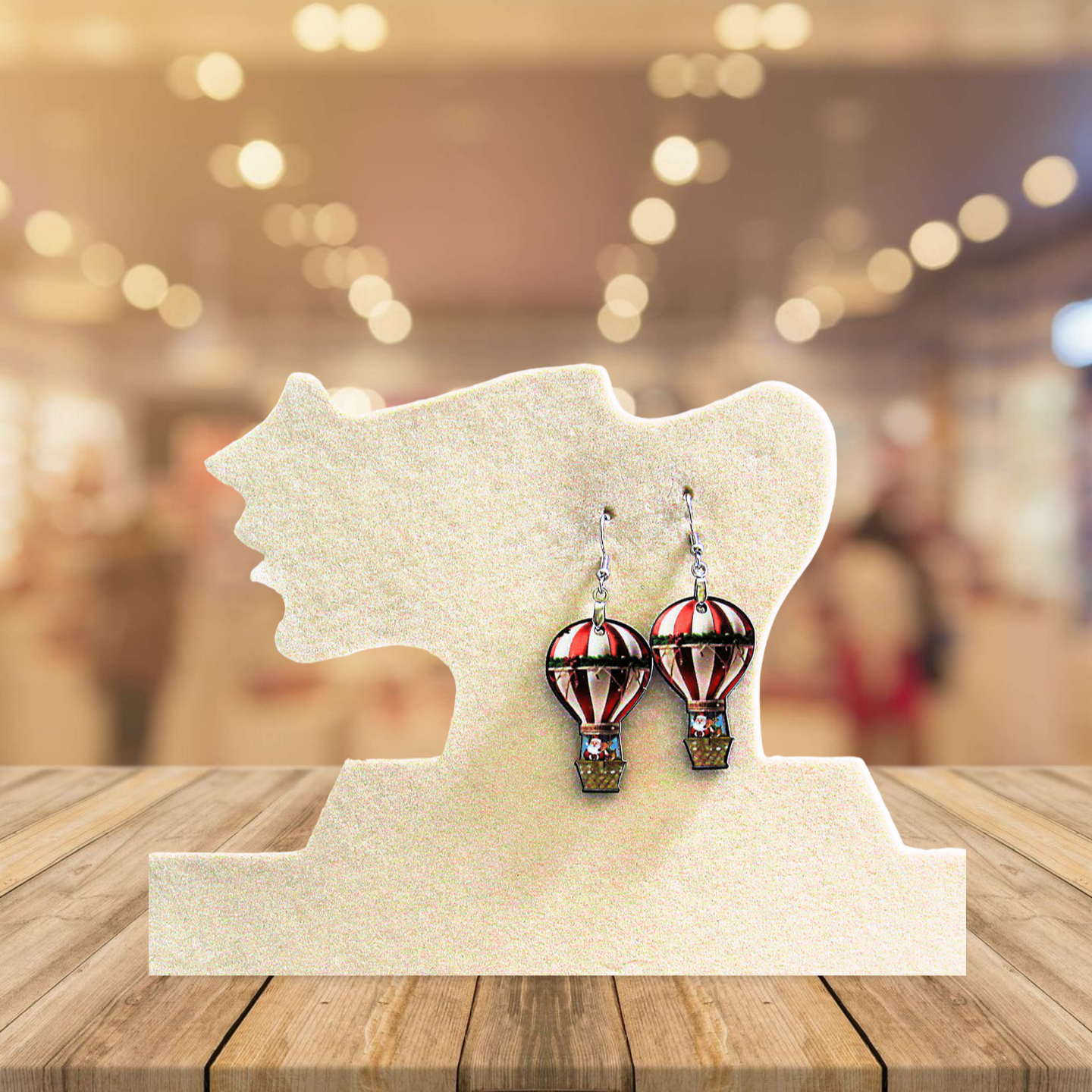 Hot Air Balloon Shaped Sublimated Earring