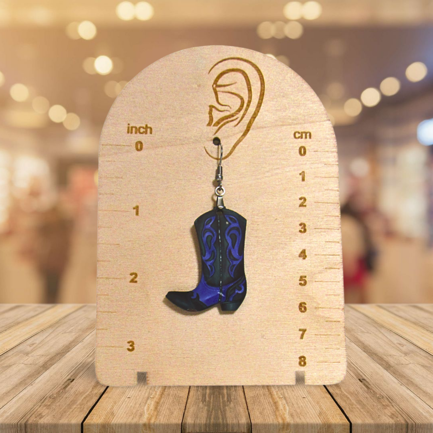 Cowboy Boot Shaped Sublimated Earrings