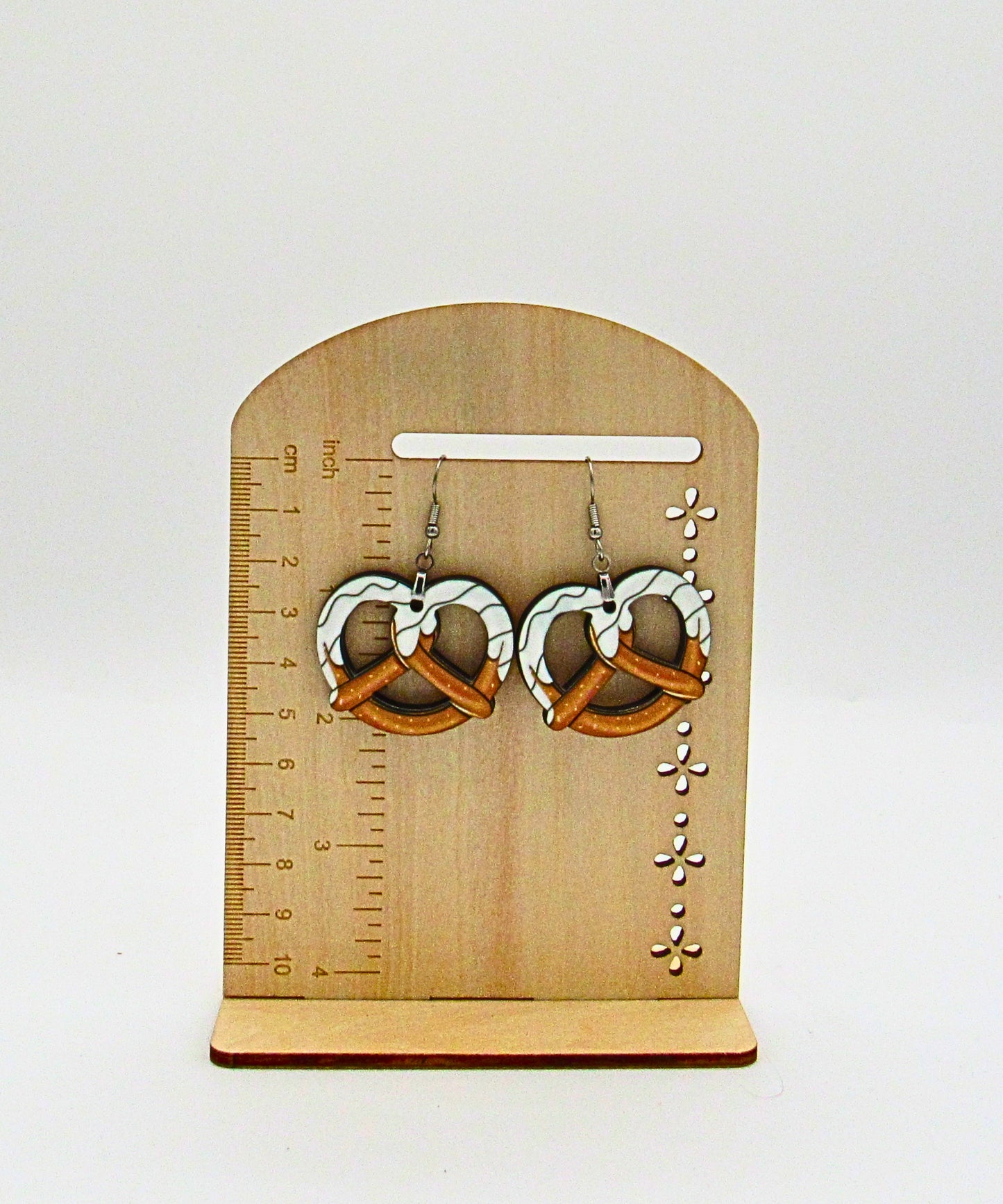 Pretzel Shaped MDF Sublimated Earrings 1.5 inch Dipped