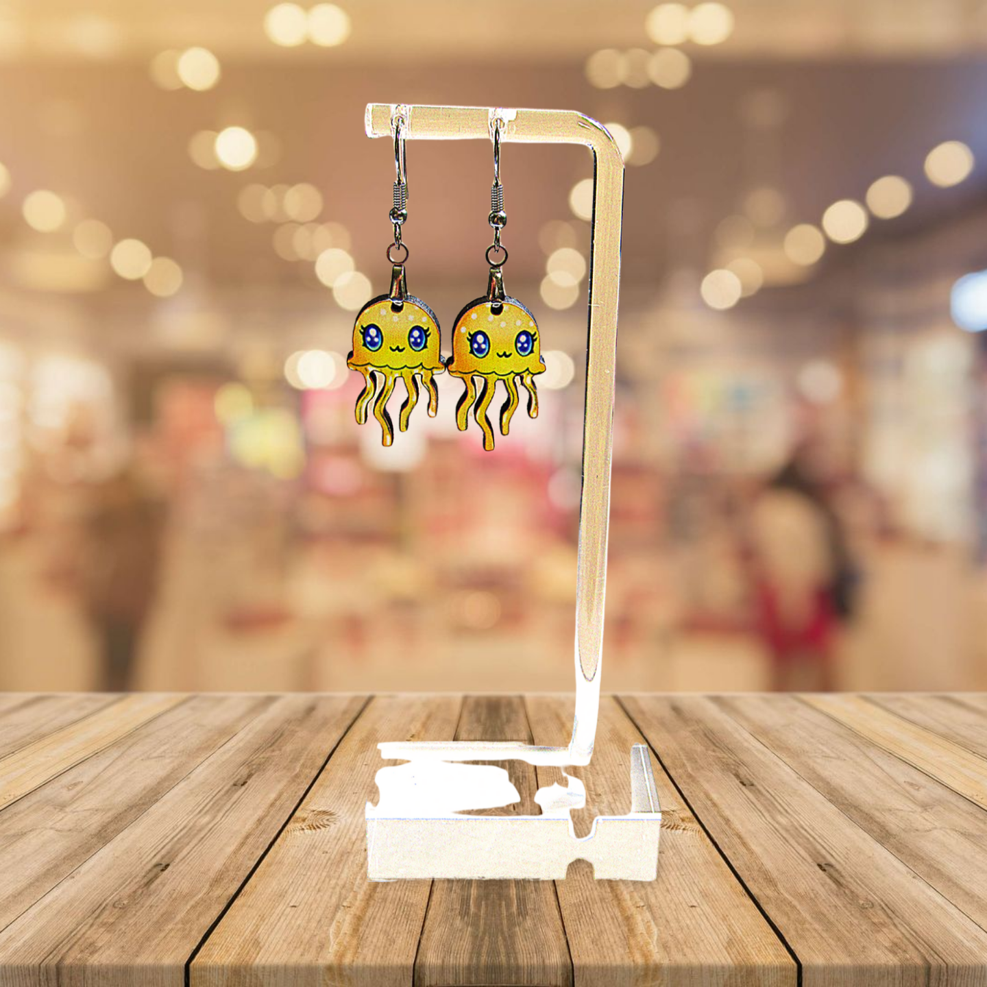 Jellyfish shaped Sublimated Earrings 1 inch