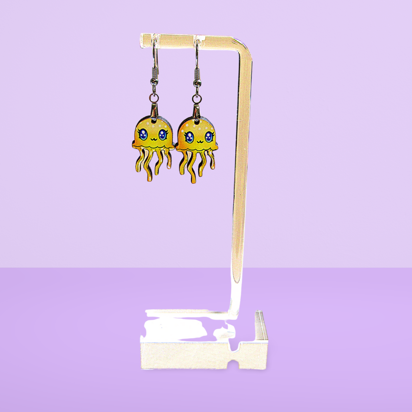 Jellyfish shaped Sublimated Earrings 1 inch