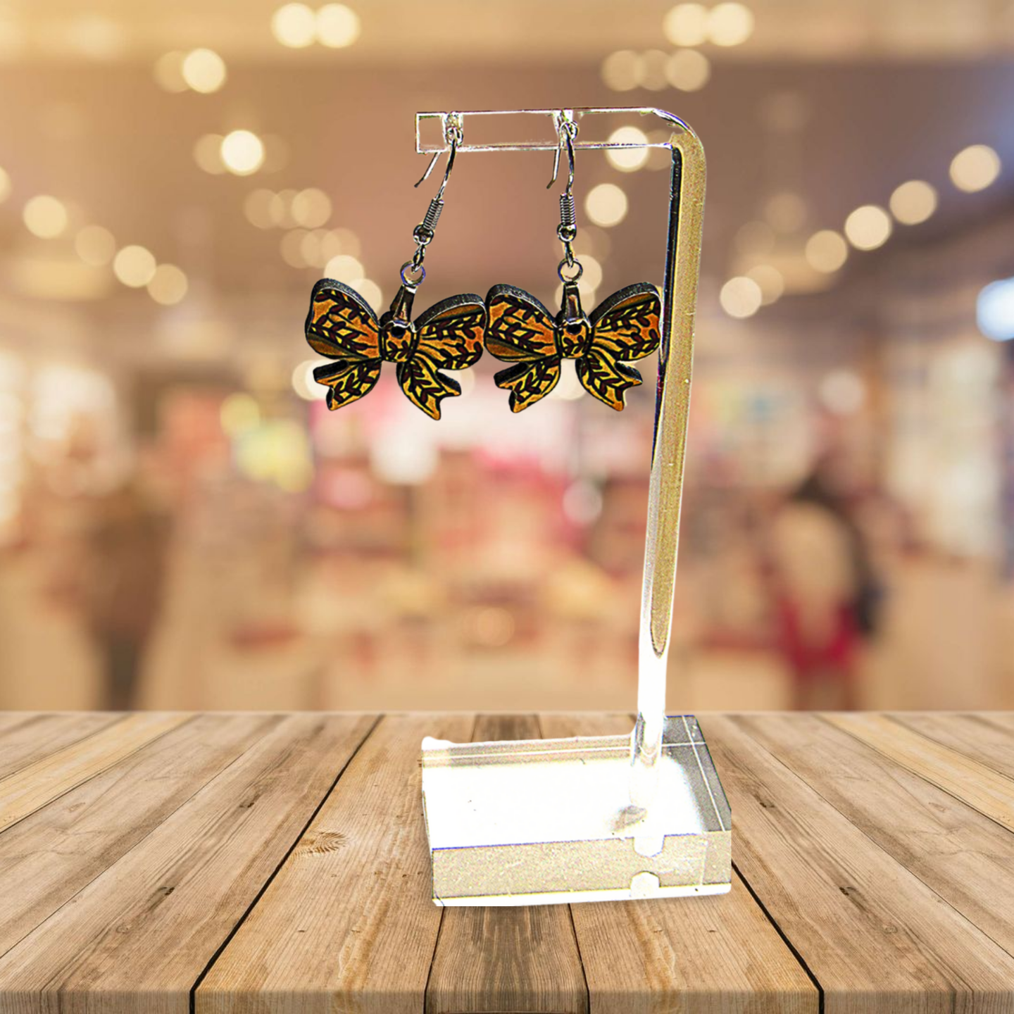 Bow Shaped Sublimated Earrings 1 inch