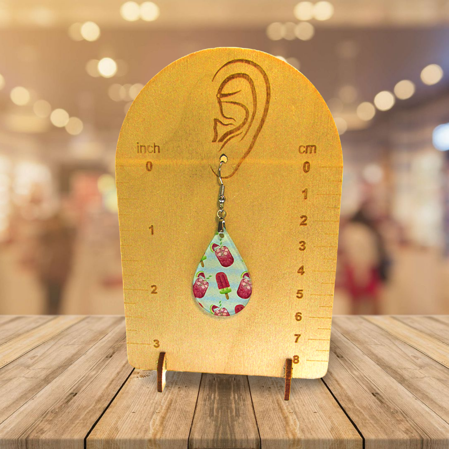 Acrylic Teardrop Shaped Sublimated Earrings
