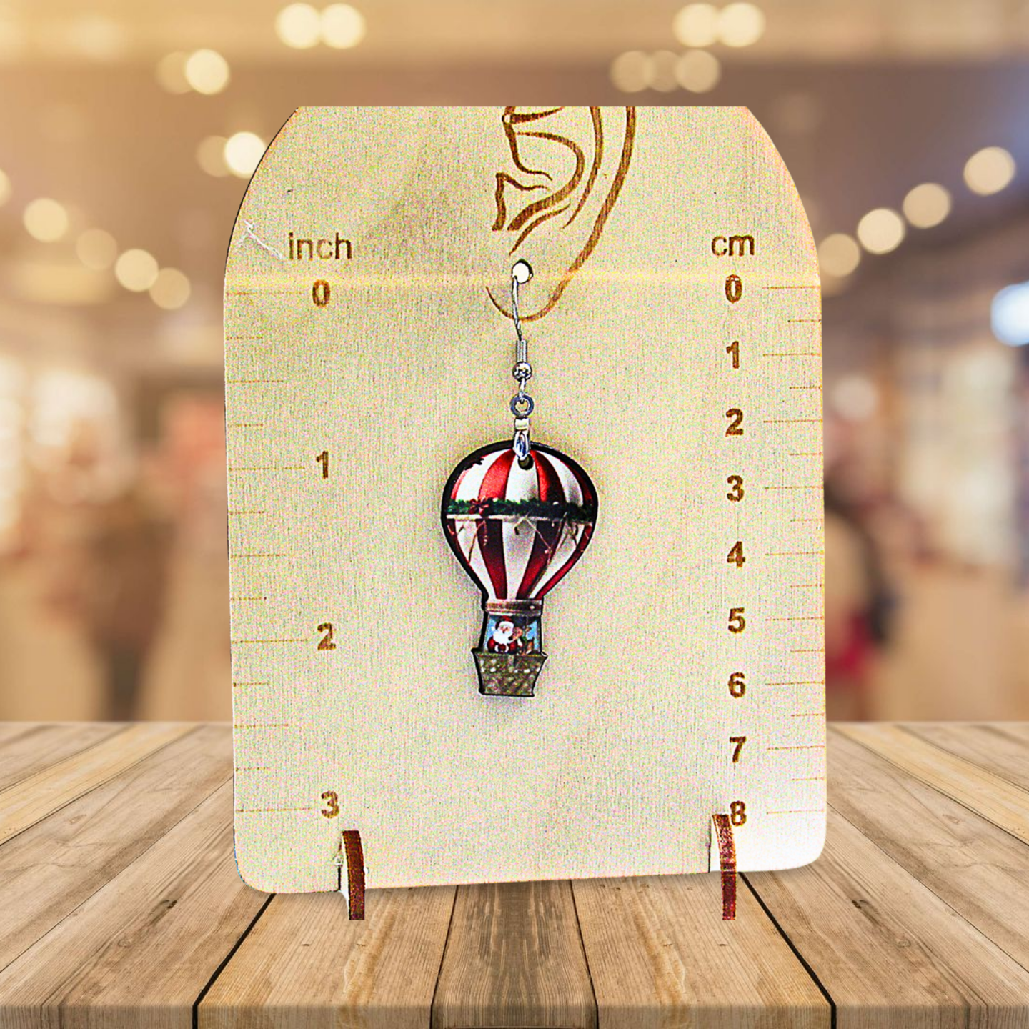 Hot Air Balloon Shaped Sublimated Earring
