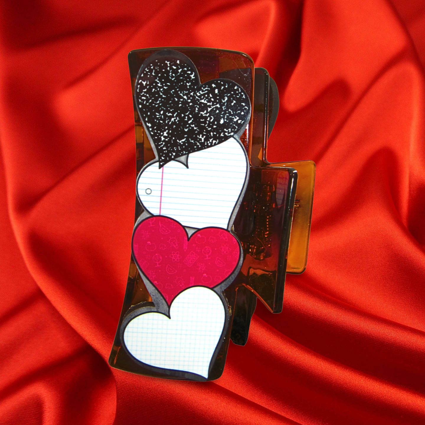 Heart Shaped Sublimated Hair Clip Large