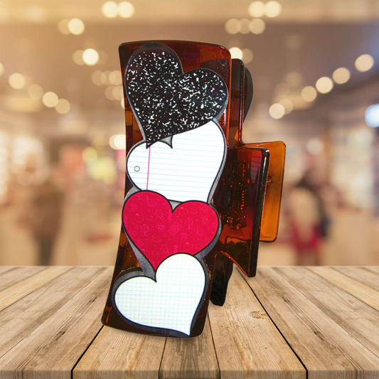 Heart Shaped Sublimated Hair Clip Large
