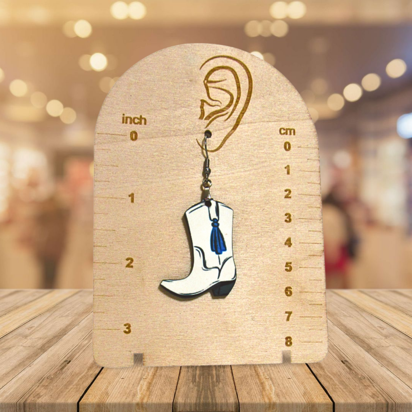 Cowboy Boot Shaped Sublimated Earrings