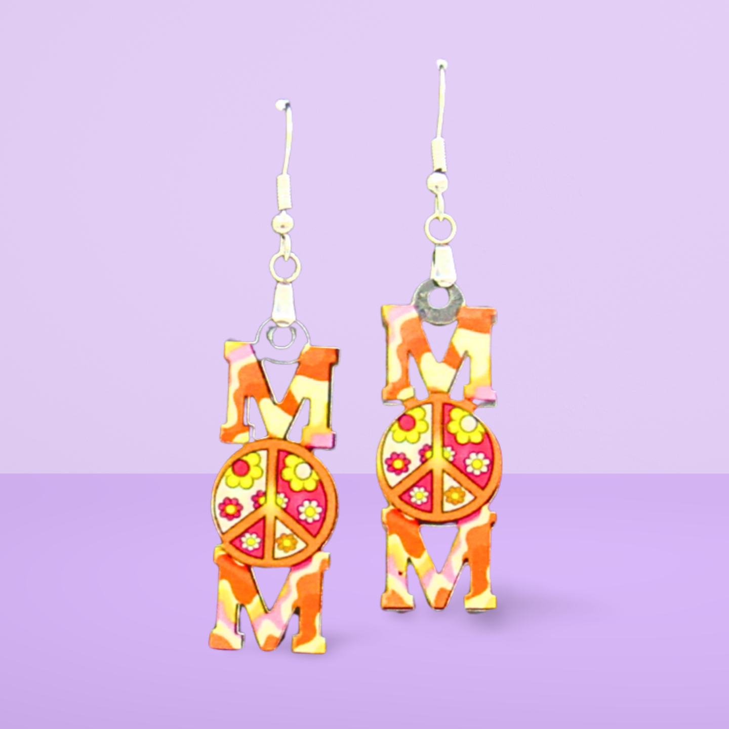 Mom Shaped Sublimated Earrings 1.5 inch