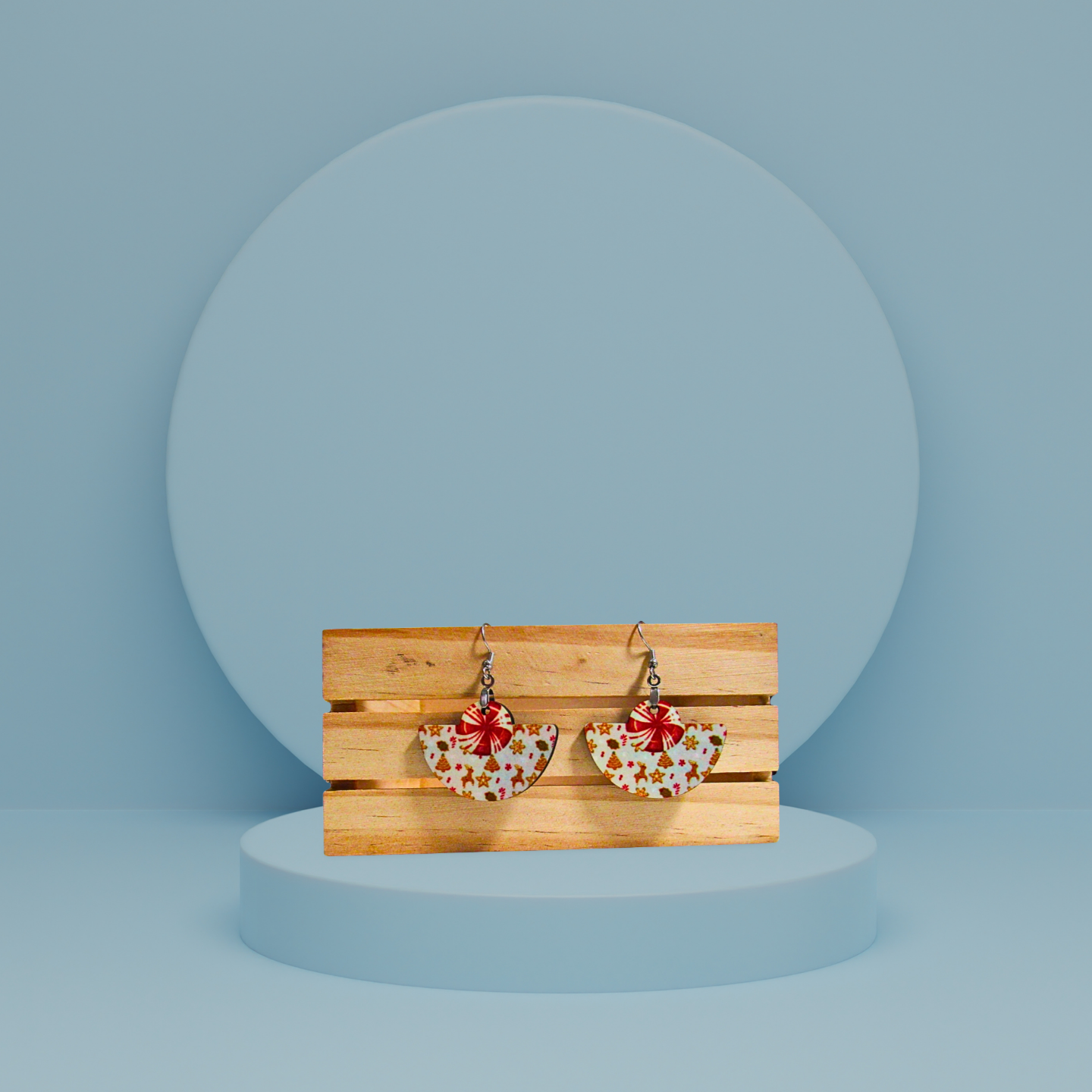 Boho Round Shaped Sublimated Earring