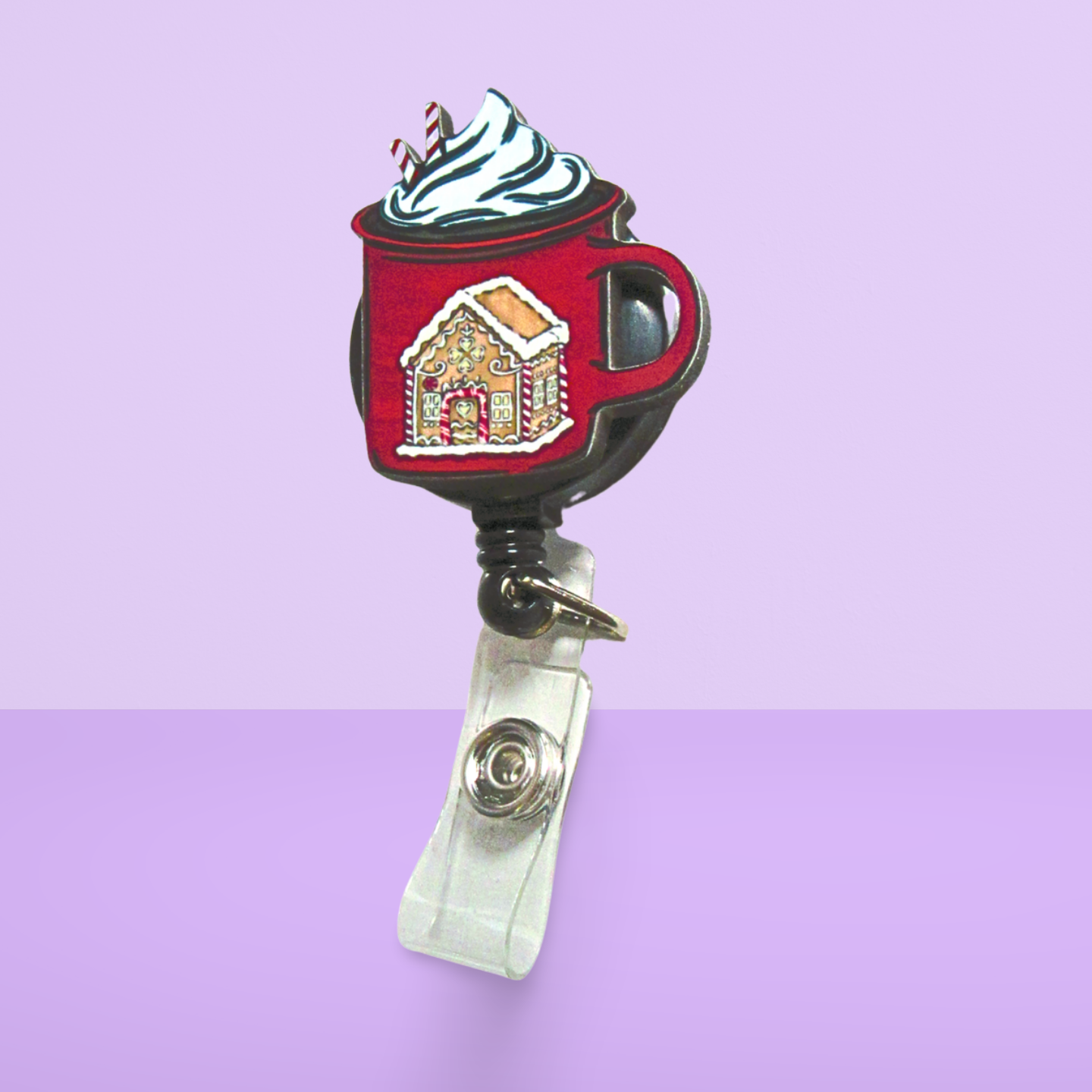Latte Mug Shaped Sublimated Badge Reel