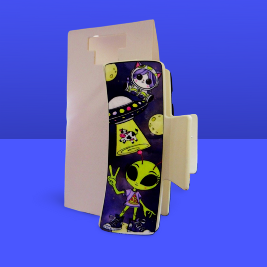 Alien Themed Sublimated Large Hair Clip