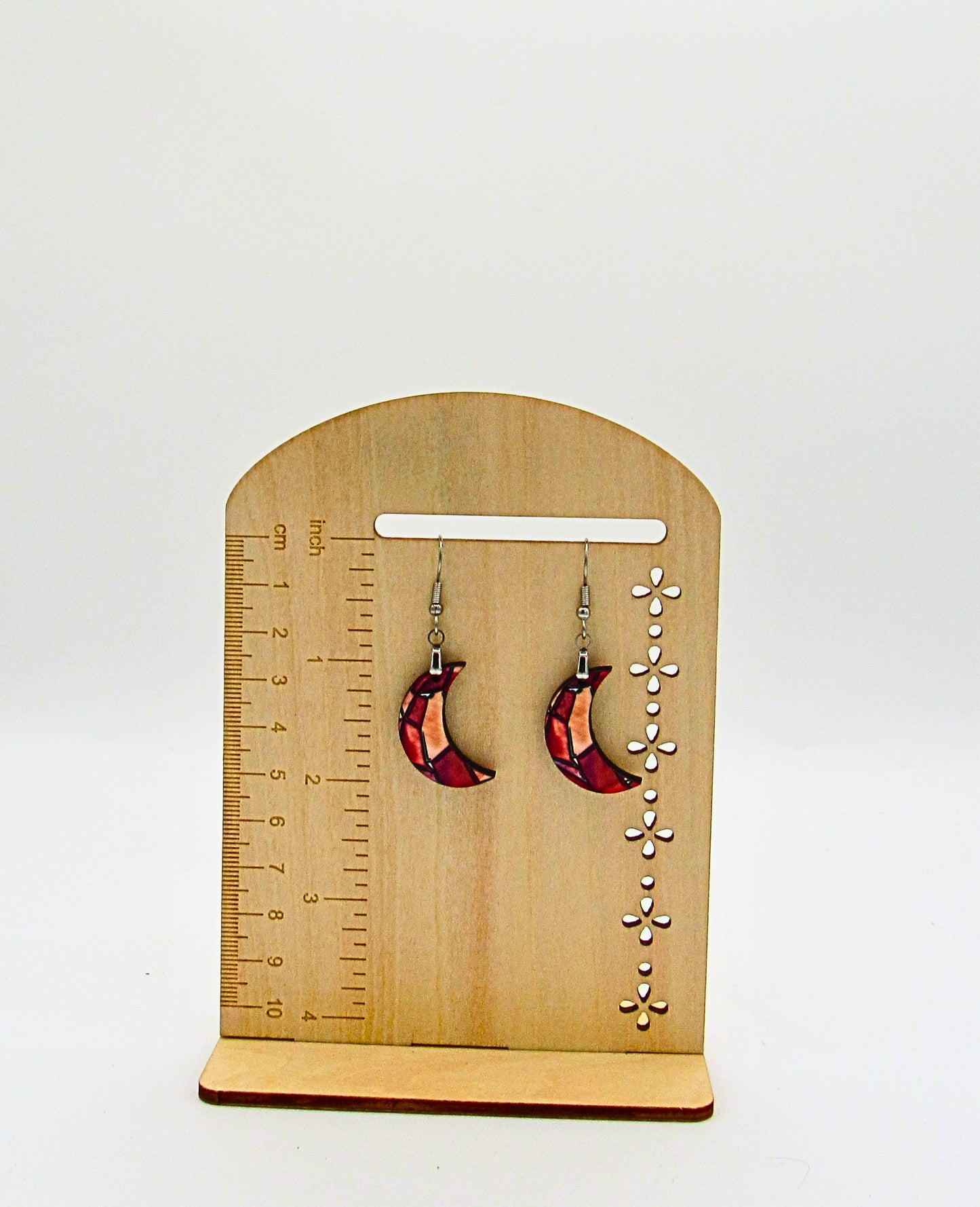 MDF-Moon Shaped Sublimated Earrings 1 inch